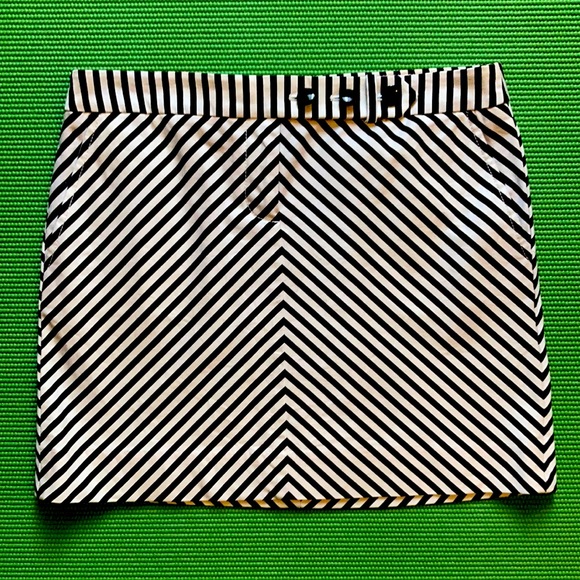 J. Crew mini skirt black & white stripes, size 4 - Picture 1 of 5